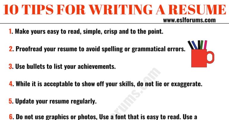Tips For Writing A Professional Resume Effectively
